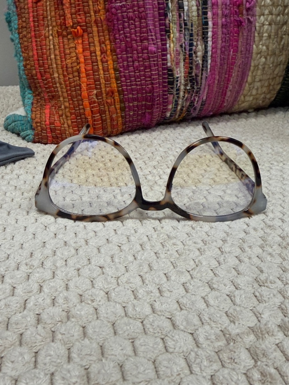 LOFT Tortoiseshell Round Glasses with Clear Blue-light Lenses - Picture 2 of 7